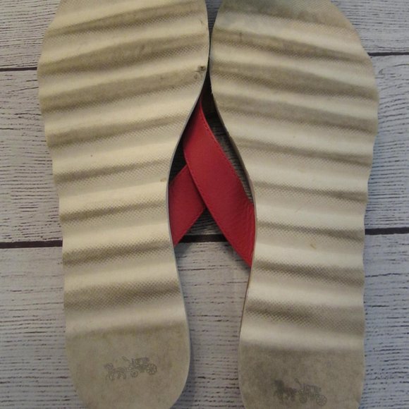 Coach Shelly Open Toe Leather Flip Flop - Picture 4 of 6